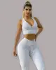 Conjunto de Top Cropped e Legging Tradicional de Jacquard Coconut Branco (1 top + 1 legging)