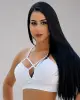 Top Fitness Strappy de Jacquard Branco