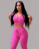 Conjunto de Top Cropped e Legging Tradicional de Jacquard Coconut Rosa (1 top + 1 legging)