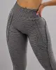Calça Legging de Jacquard Empina Bumbum Coração Cinza