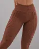 Calça Legging de Jacquard Empina Bumbum Coração Marrom