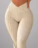 Calça Legging de Jacquard Empina Bumbum Coração Areia