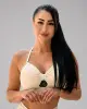 Top Fitness Cutty de Jacquard Areia