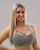 Top Fitness Strappy de Jacquard Cinza