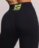 Calça Legging Trend Empina Bumbum Preta com Amarelo Neon